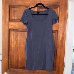 H&M Body Con Grey Dress Scoop Neck